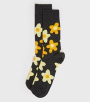 New Look Dark Grey Floral Socks